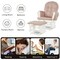 Patio Wood Glider Chair & Ottoman – Detachable Cushion with Padded Armrests